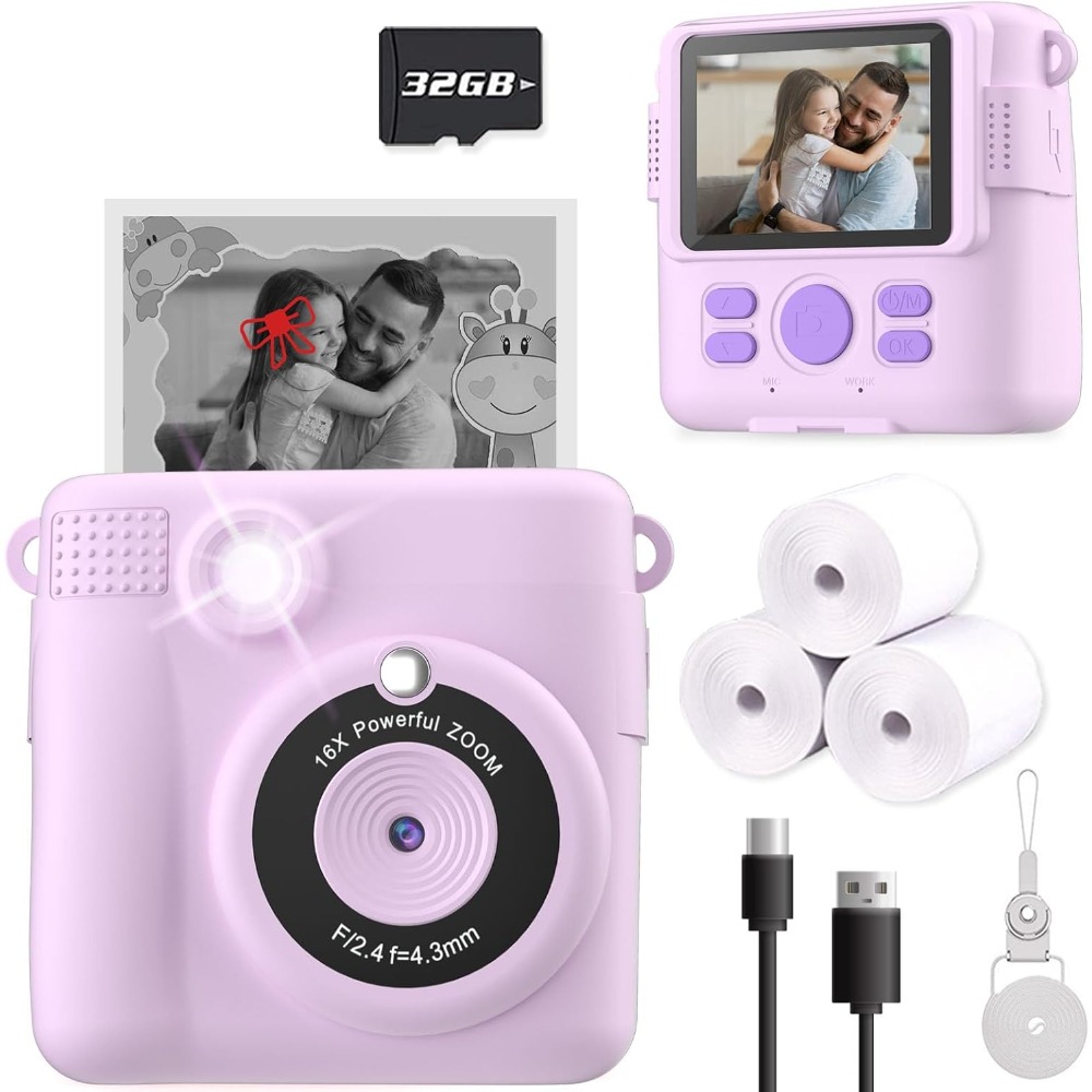 Kids Education Video - Instant Print Camera for Kids, HD