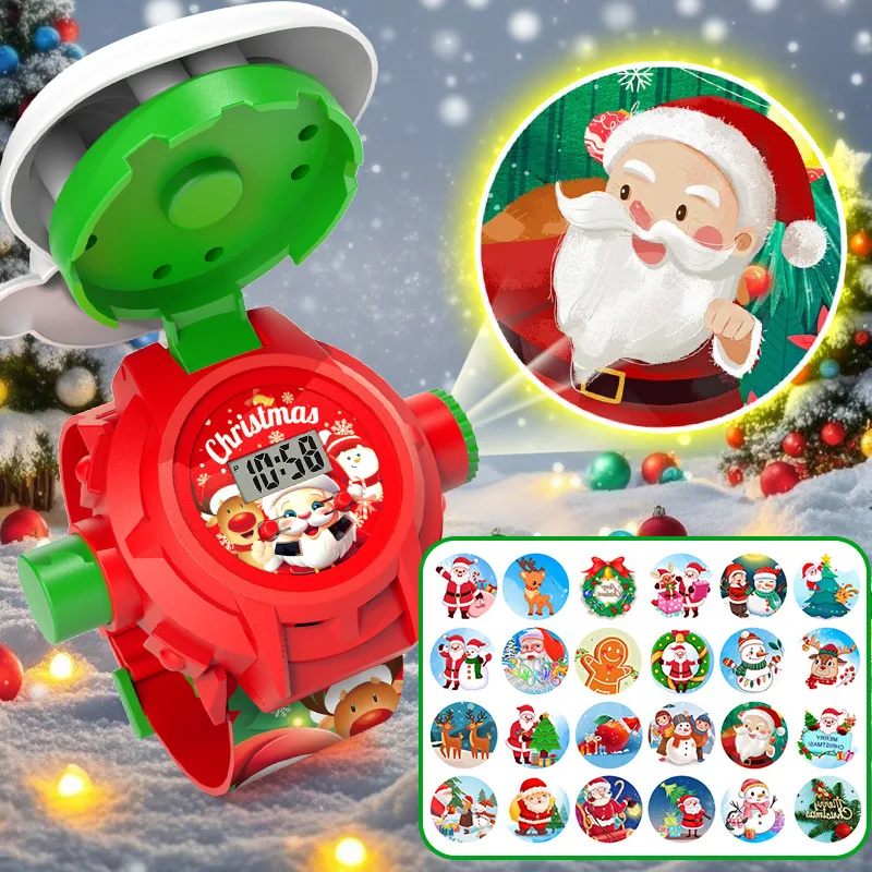 Kids Educational Watch - Christmas Projection Watch Children Montessori Education
