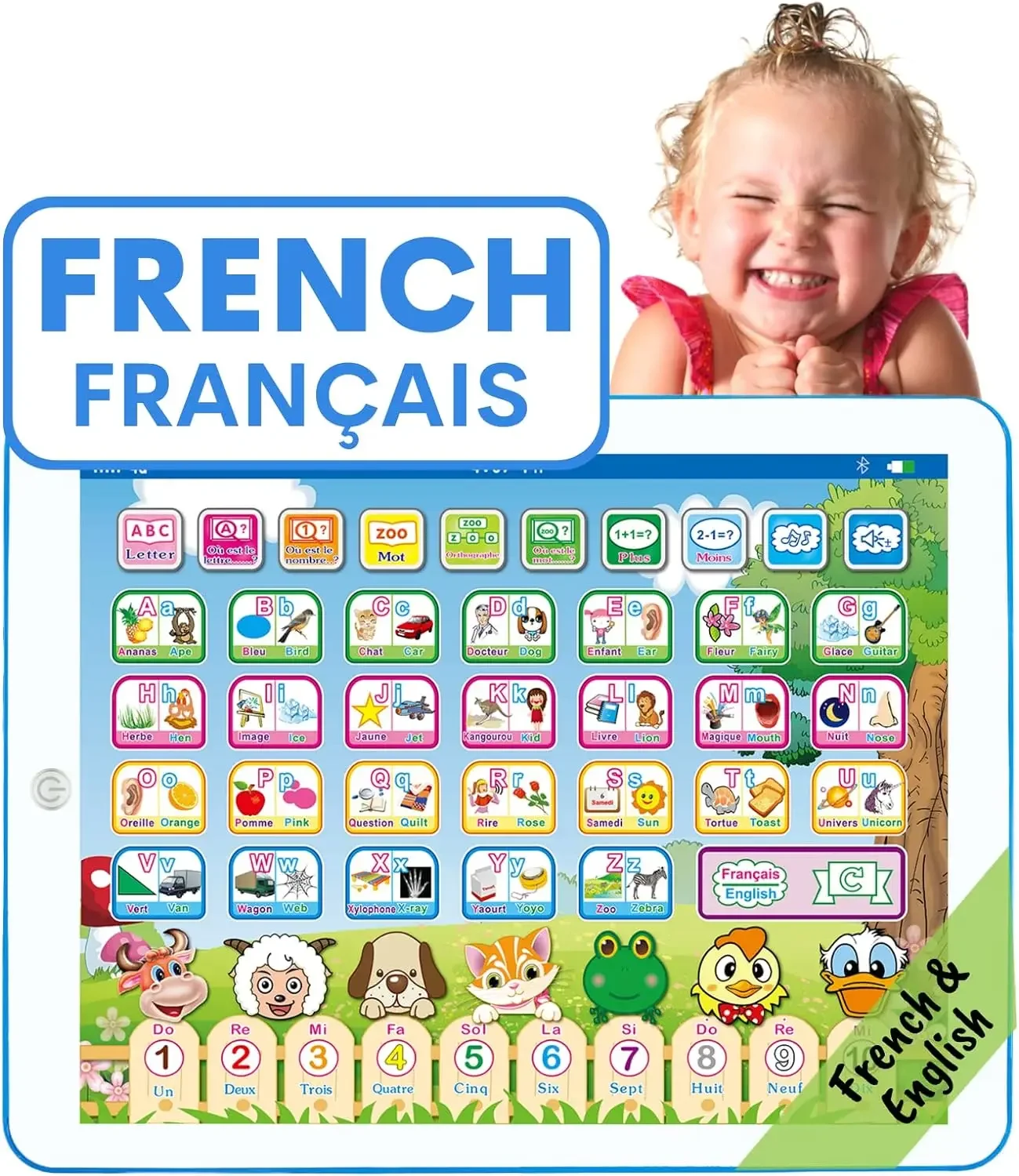 Kids Education Tablet - French English Bilingual Learning Tablet Toy