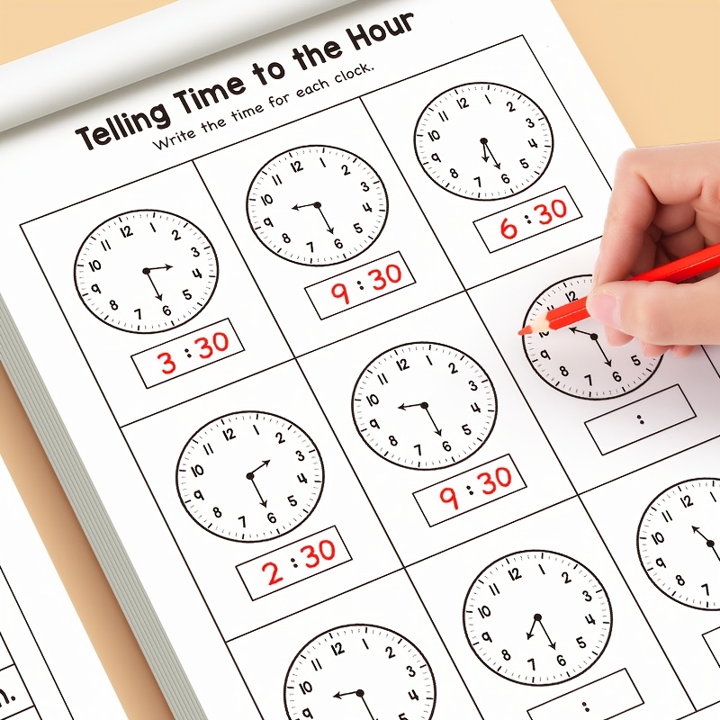 Learning Workbook Preschool - Children Telling Time Practice Workbook, Early