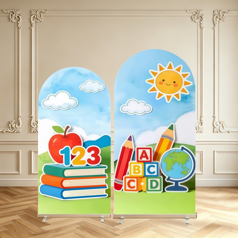 Kids Education Background - Back To School Decor Arch Backdrop
