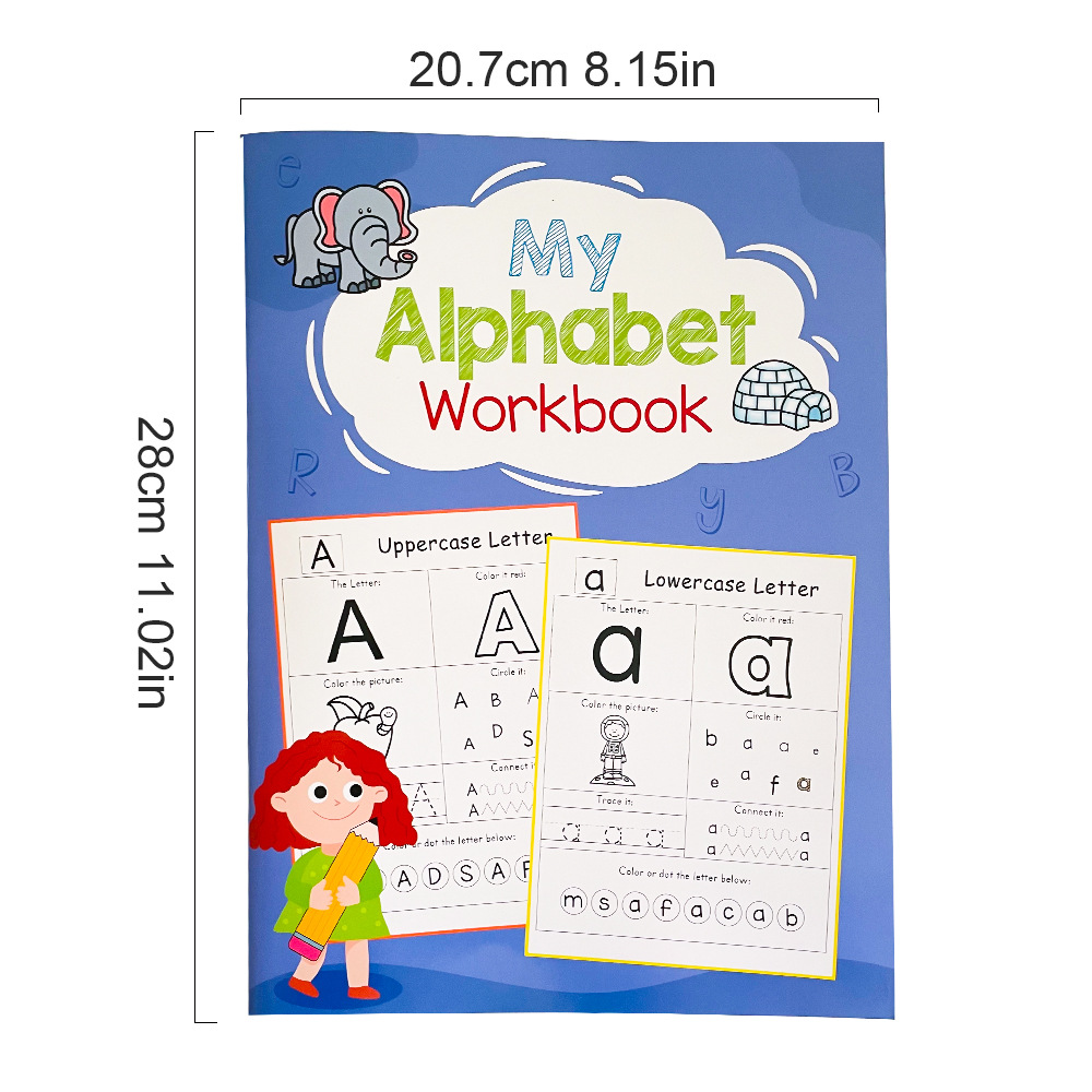 54 Pages Letters A-Z Alphabet  - огляд і ціна Learning Workbook Preschool