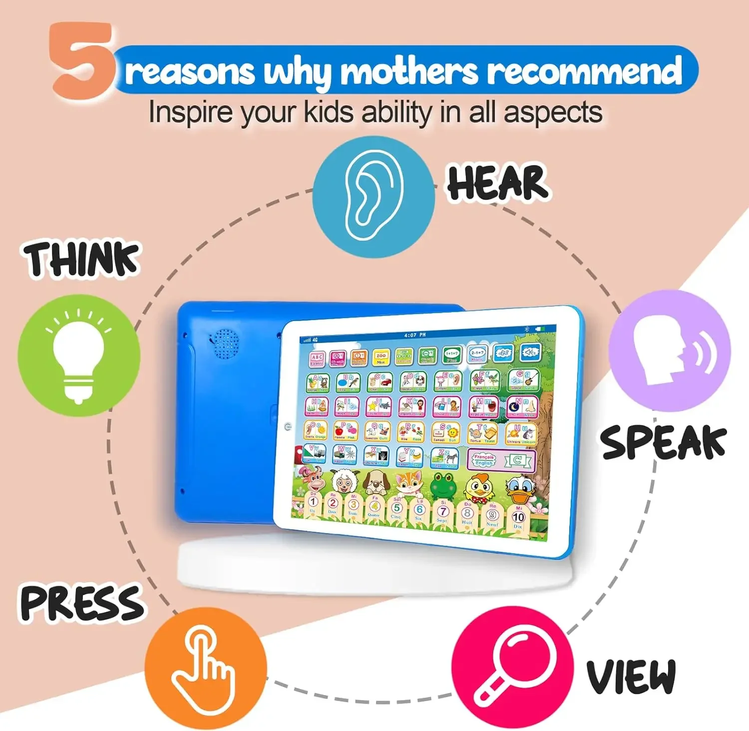 French English Bilingual Learn - огляд і ціна Kids Education Tablet