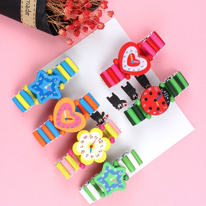 3pcs/lot Wooden Wristwatches N - огляд і ціна Kids Educational Watch