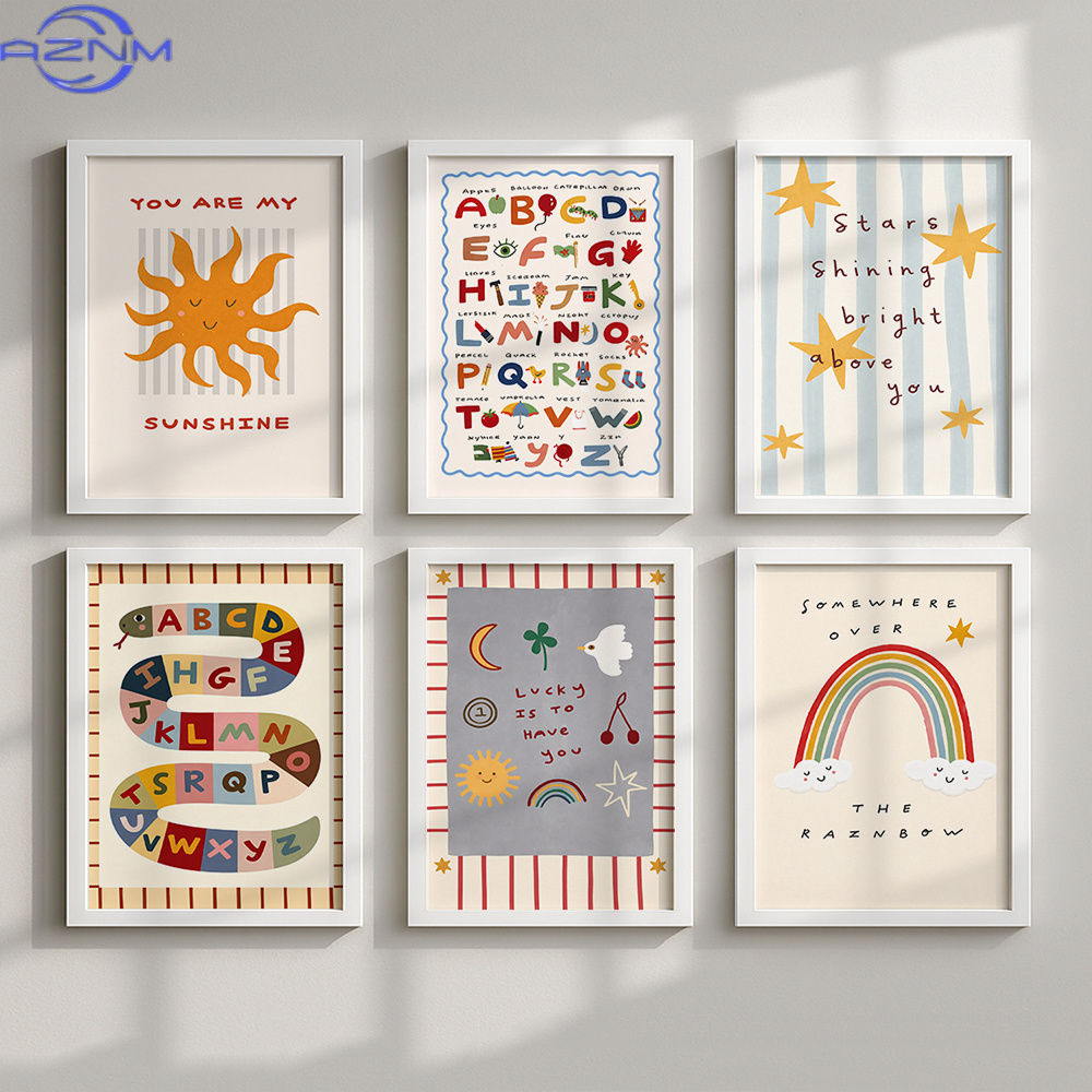 Set of 6 Canvas Poster Nursery - огляд і ціна Inspirational Kids Education Quotes