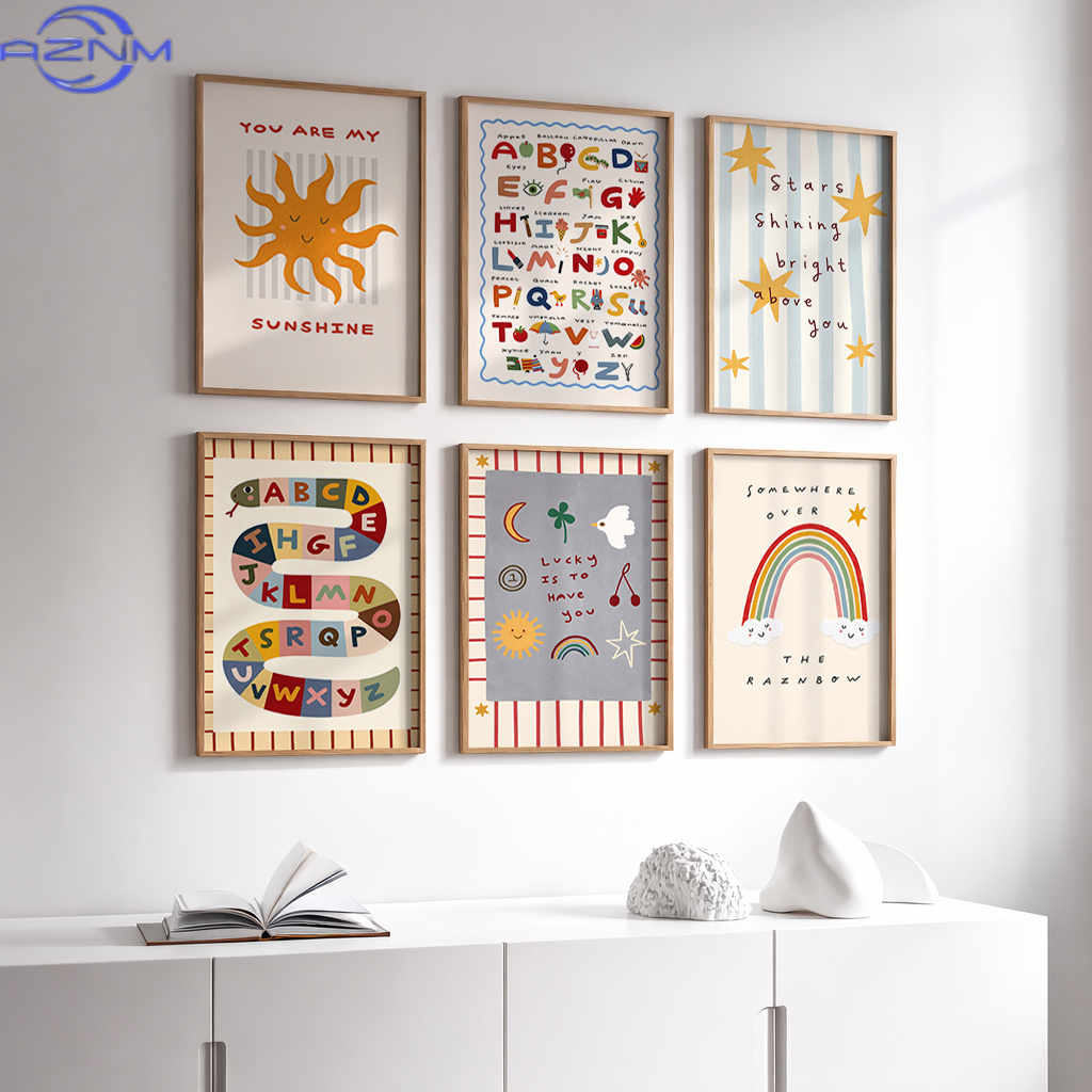 Set of 6 Canvas Poster Nursery - огляд і ціна Inspirational Kids Education Quotes