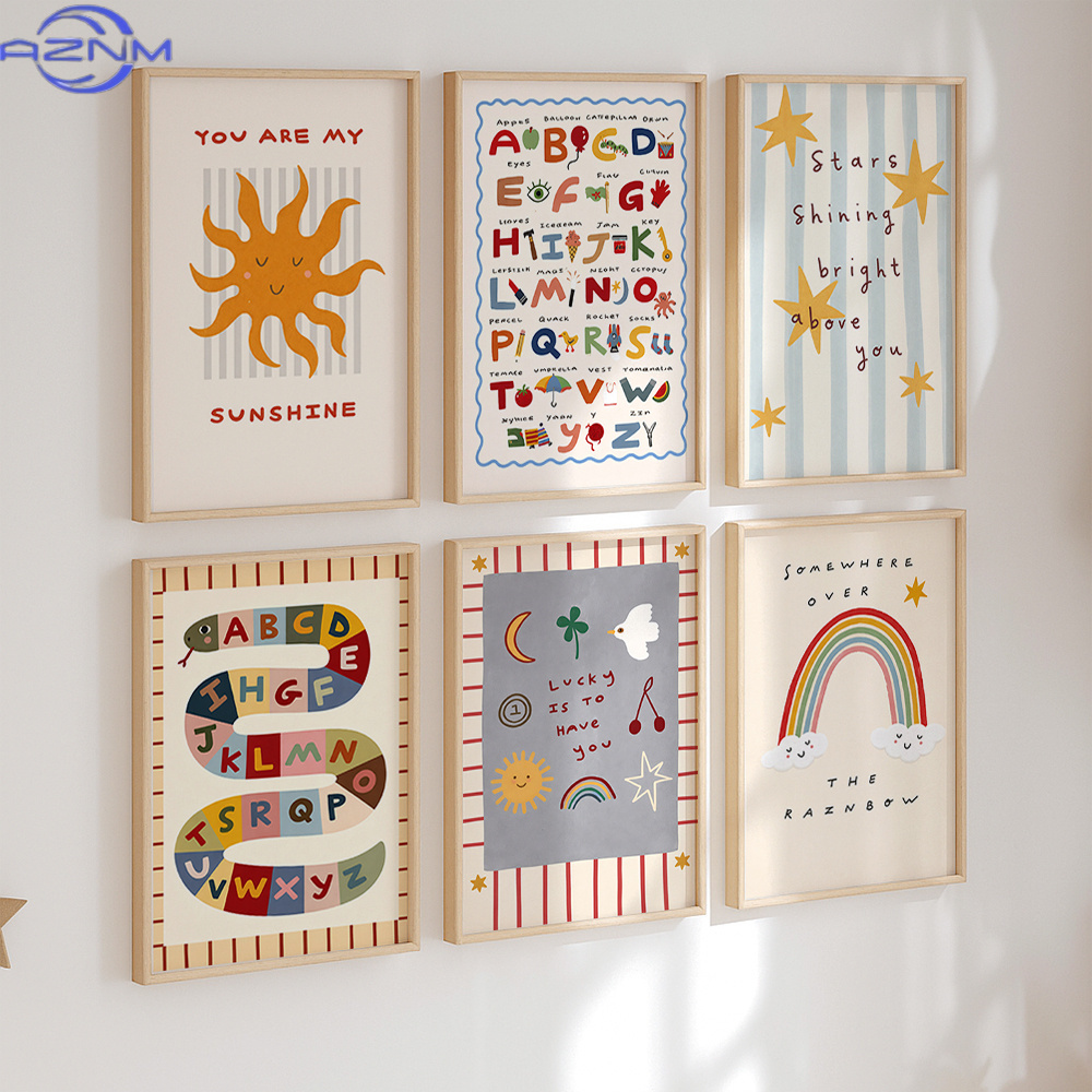 Set of 6 Canvas Poster Nursery - огляд і ціна Inspirational Kids Education Quotes