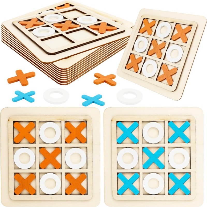 Wooden Tic Tac Toe Games Puzzl - огляд і ціна Kids Education Template