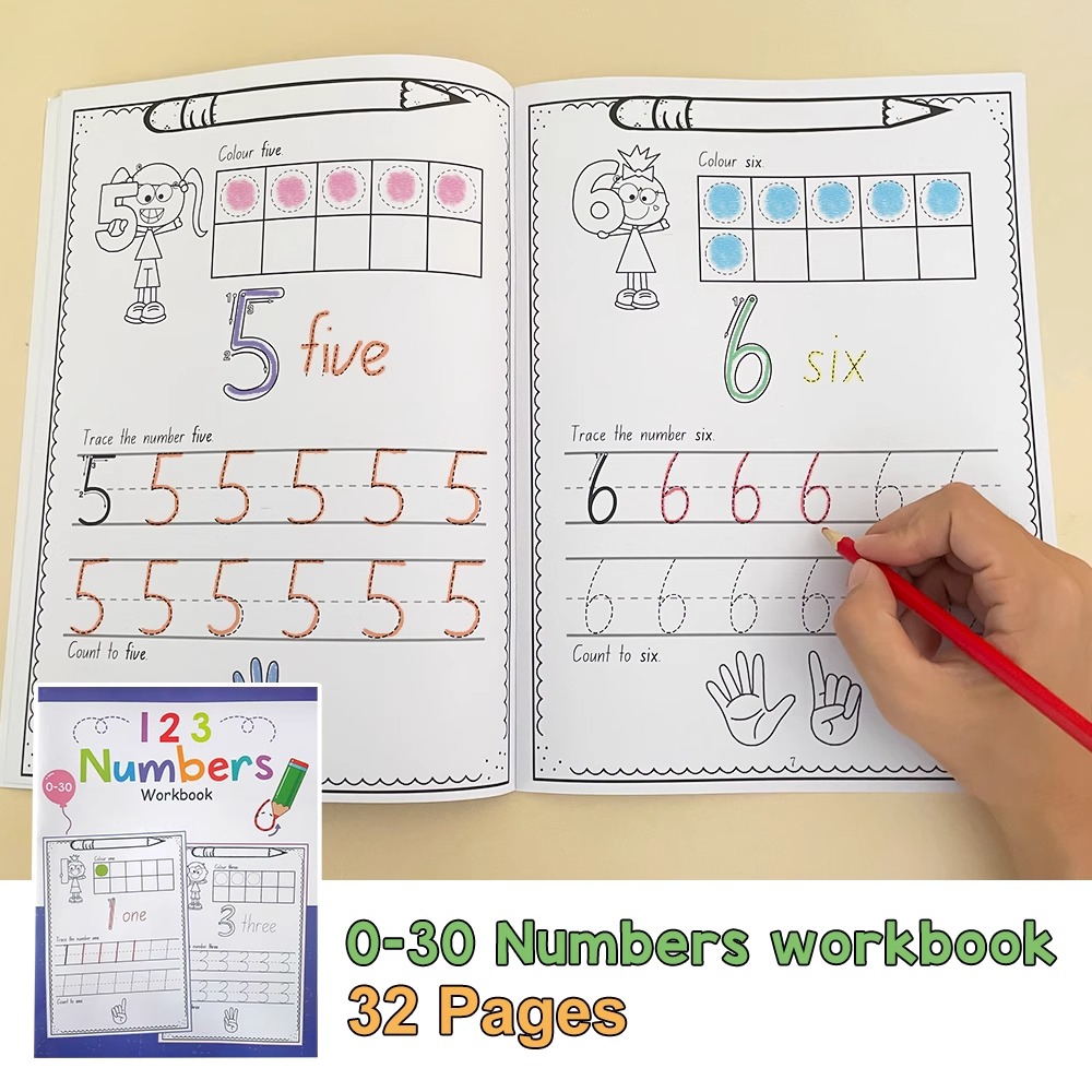 A4 Size Number 0-30 Tracing Pr - огляд і ціна Learning Workbook Preschool