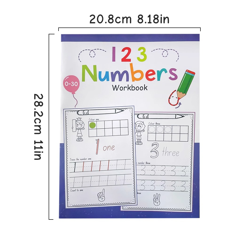 A4 Size Number 0-30 Tracing Pr - огляд і ціна Learning Workbook Preschool