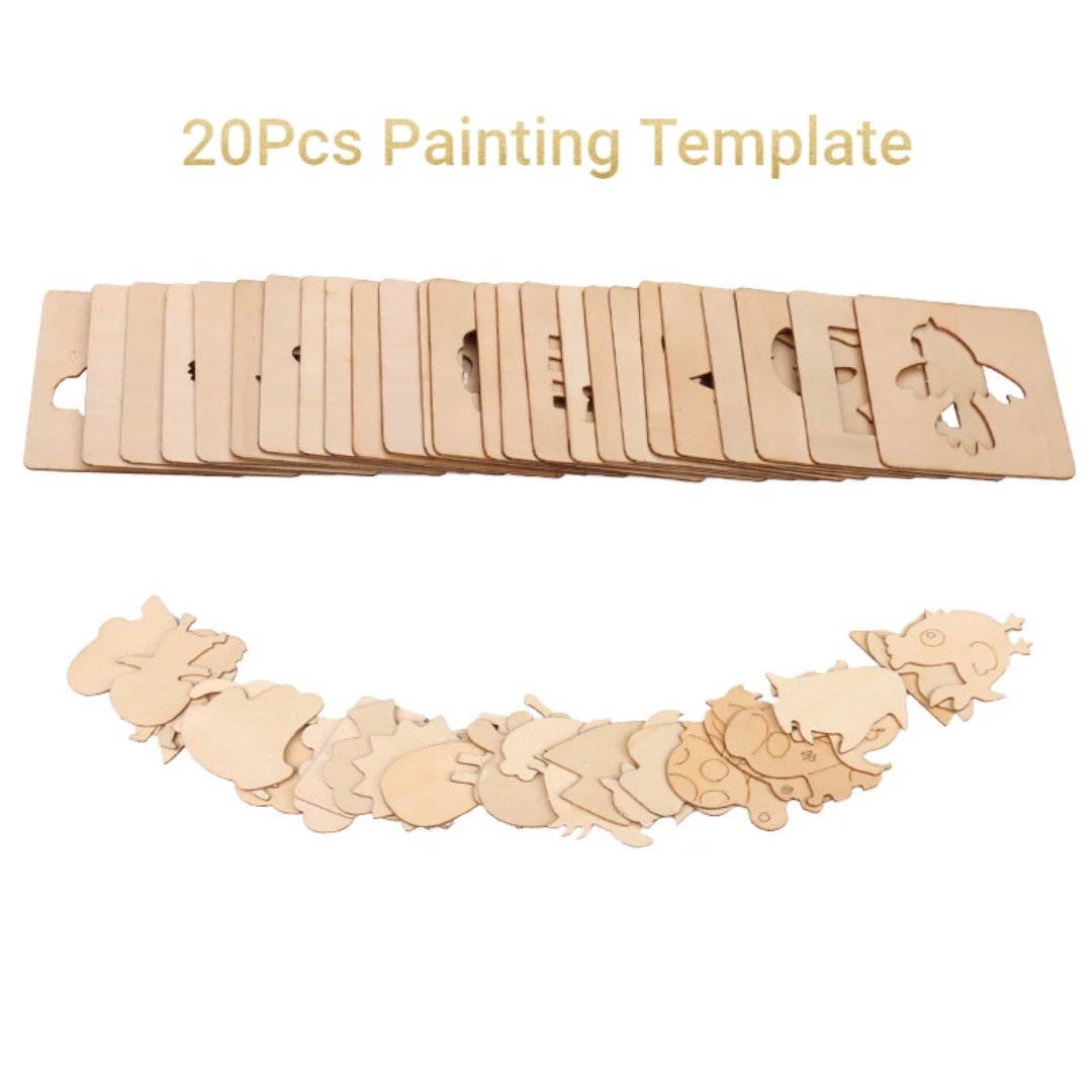 20PCS Montessori Wooden Drawin - огляд і ціна Kids Education Template