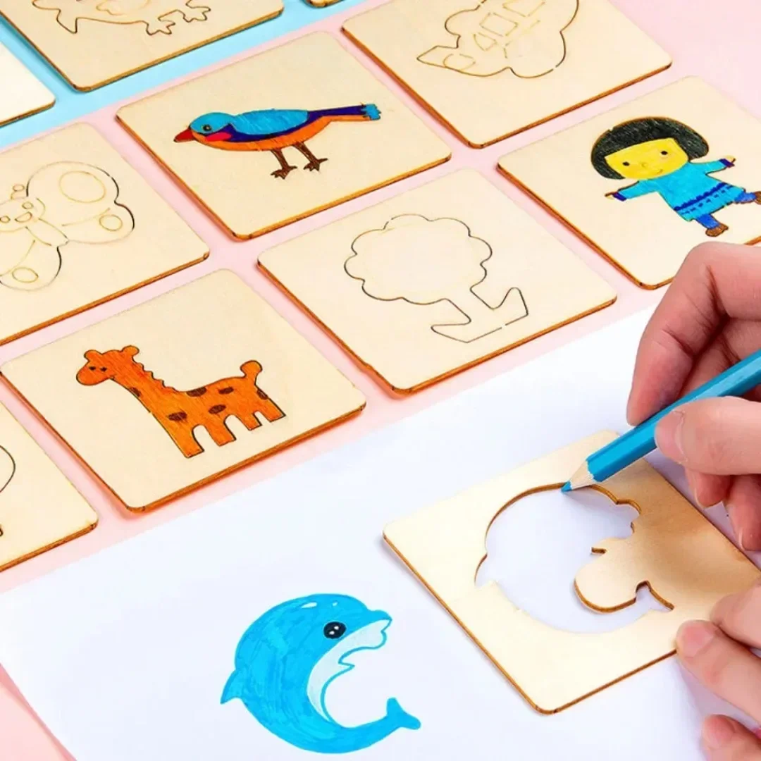 20PCS Montessori Wooden Drawin - огляд і ціна Kids Education Template