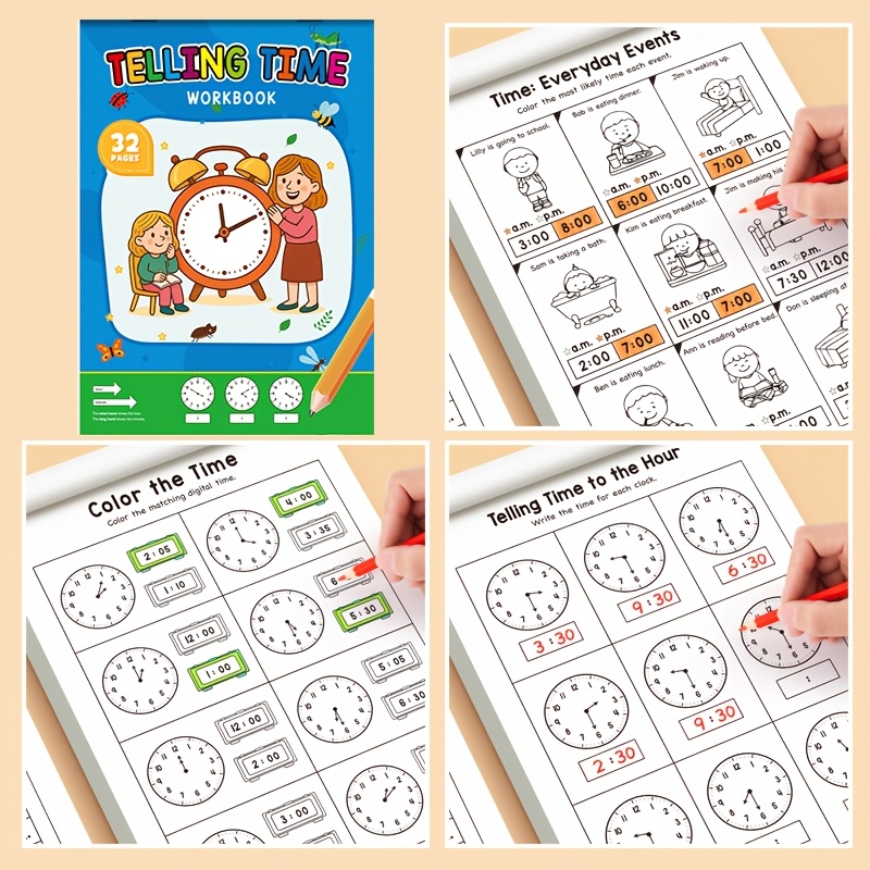 Children Telling Time Practice - огляд і ціна Learning Workbook Preschool