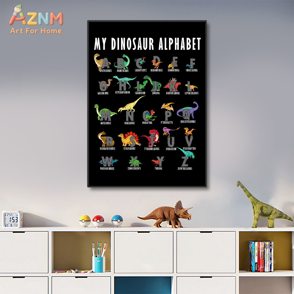 AZNM Dinosaur Alphabet Canvas  - огляд і ціна Kids Education Background