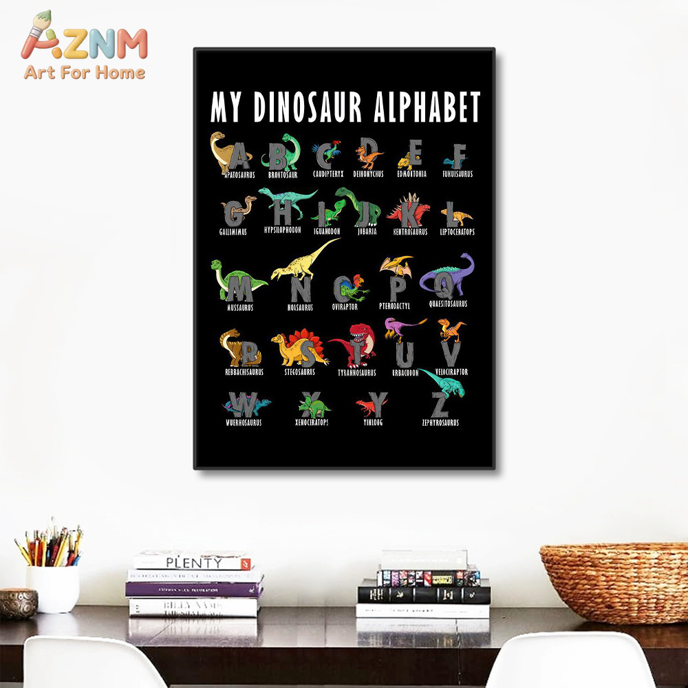 AZNM Dinosaur Alphabet Canvas  - огляд і ціна Kids Education Background