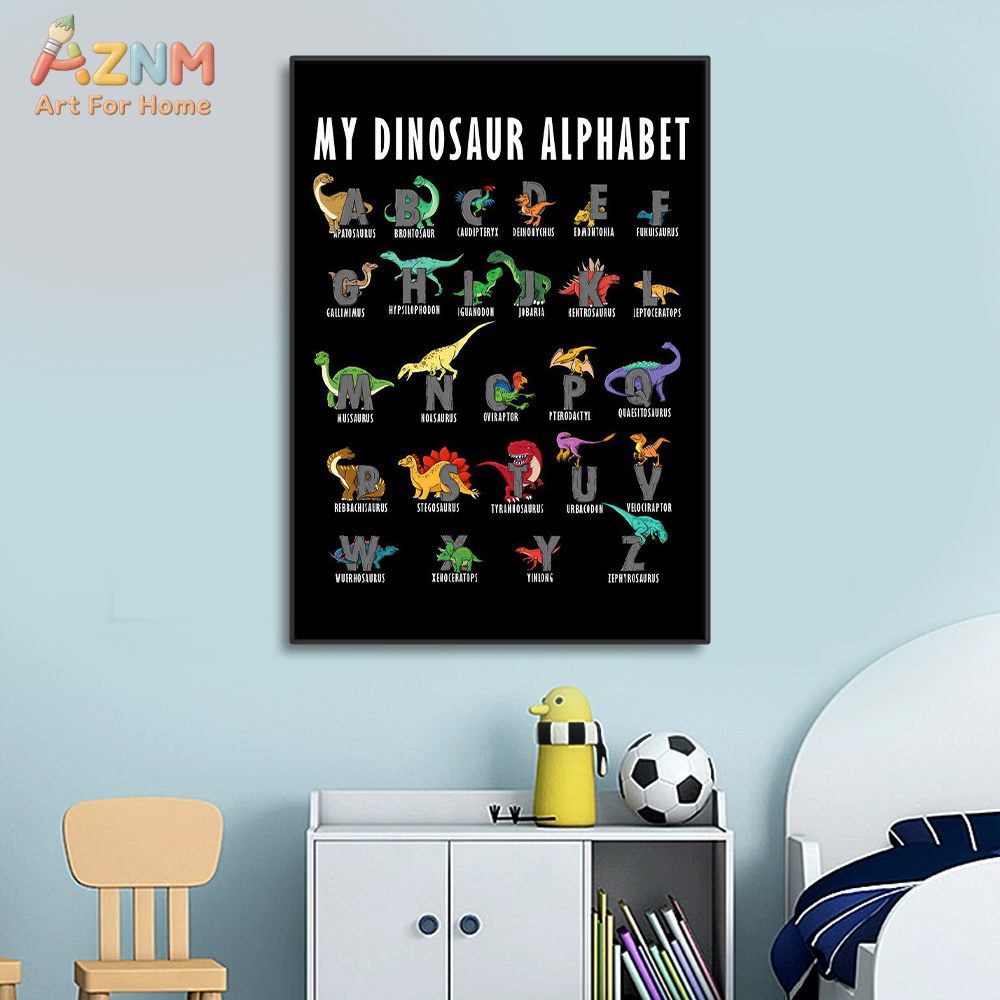 AZNM Dinosaur Alphabet Canvas  - огляд і ціна Kids Education Background