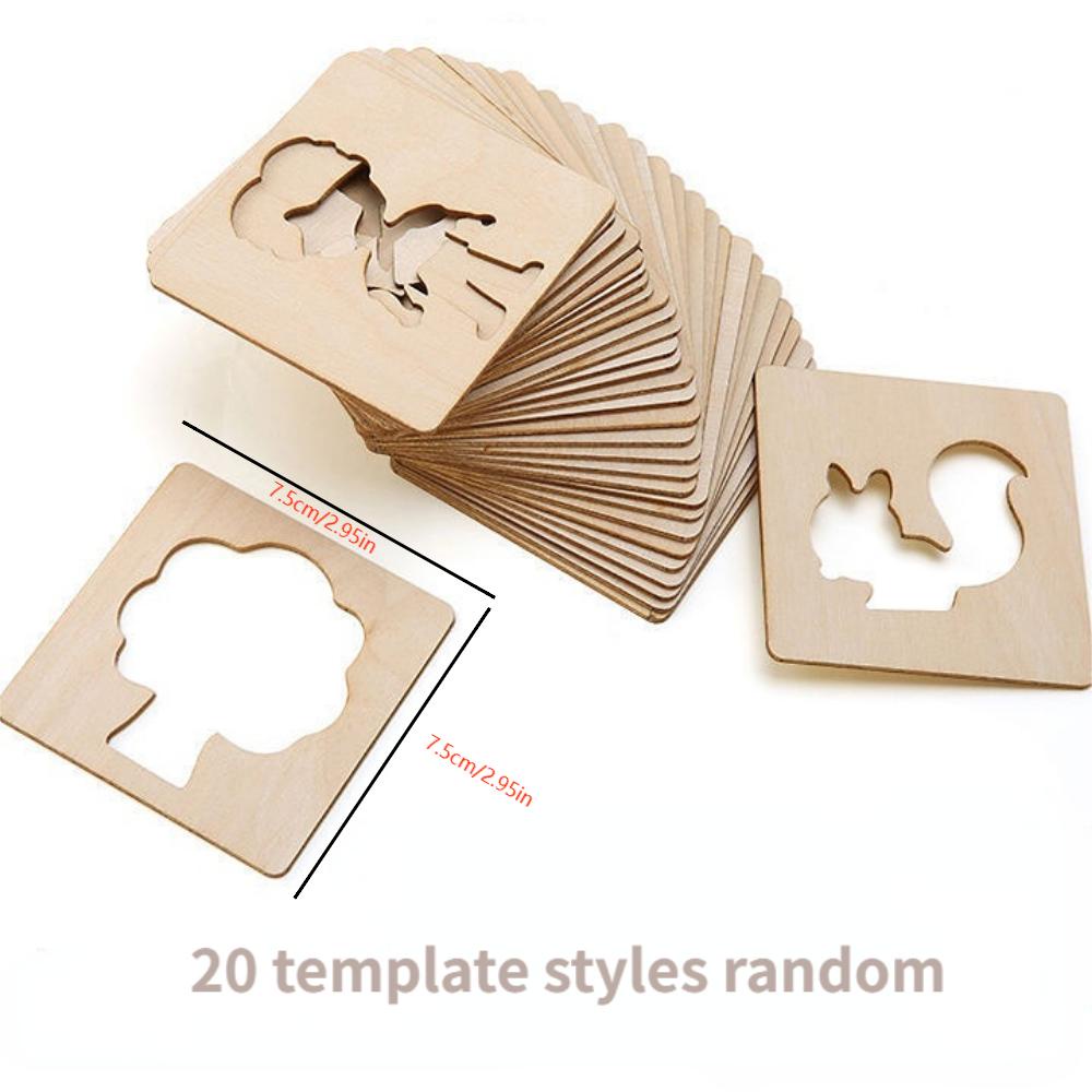 20pcs Kids Drawing Toys Wooden - огляд і ціна Kids Education Template
