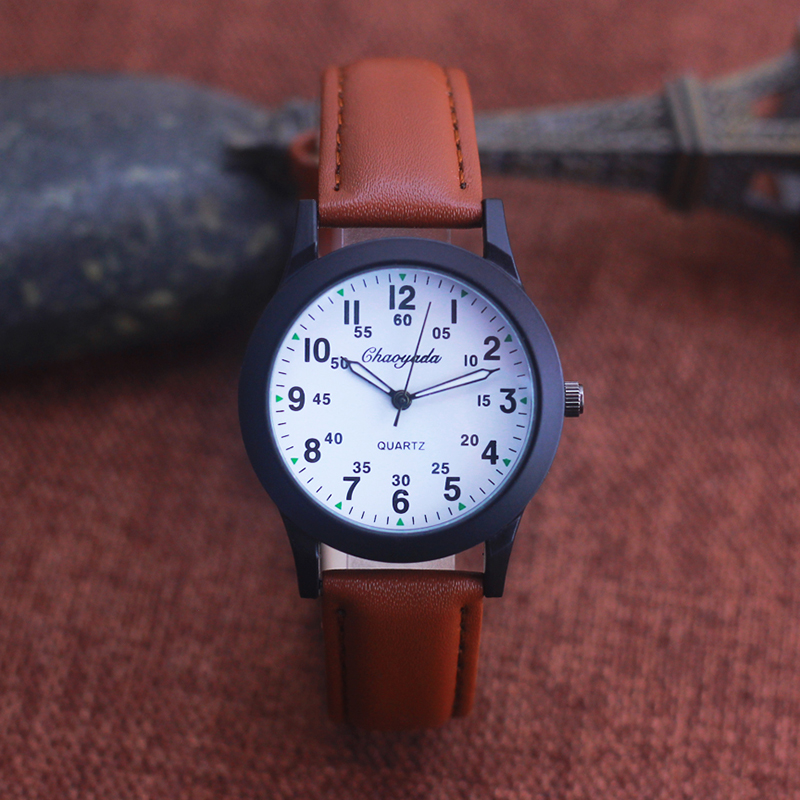 Chaoyada Fashion Men Boys Leat - огляд і ціна Kids Educational Watch